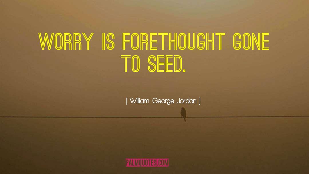 William George Jordan Quotes: Worry is forethought gone to