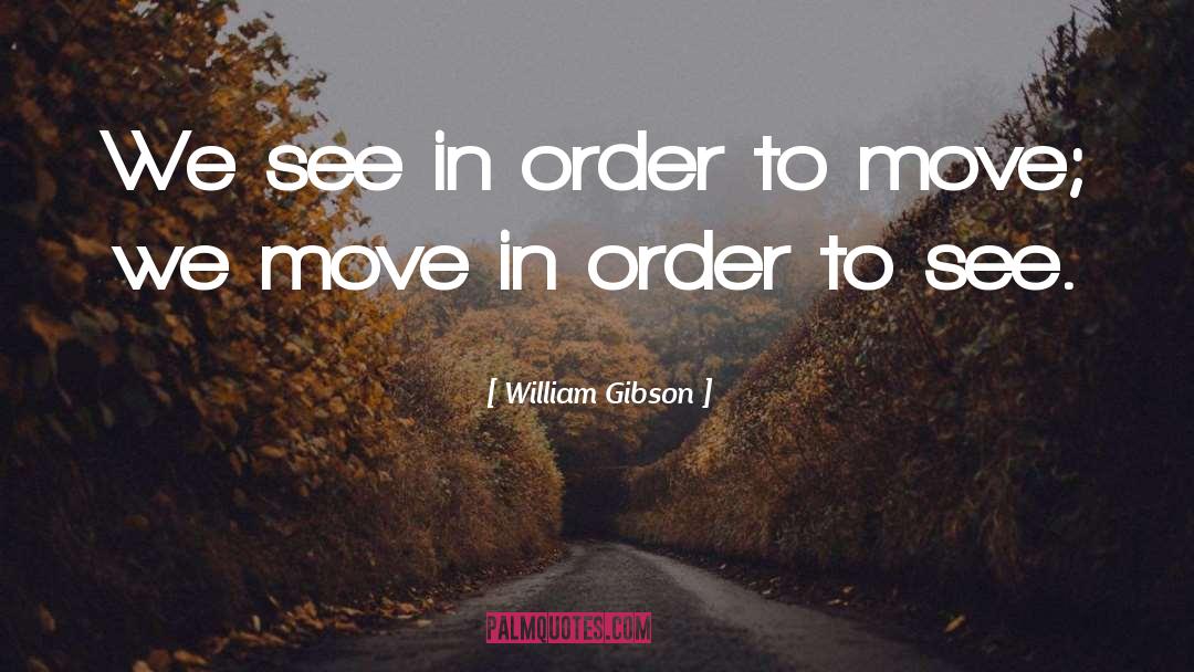 William Gibson Quotes: We see in order to
