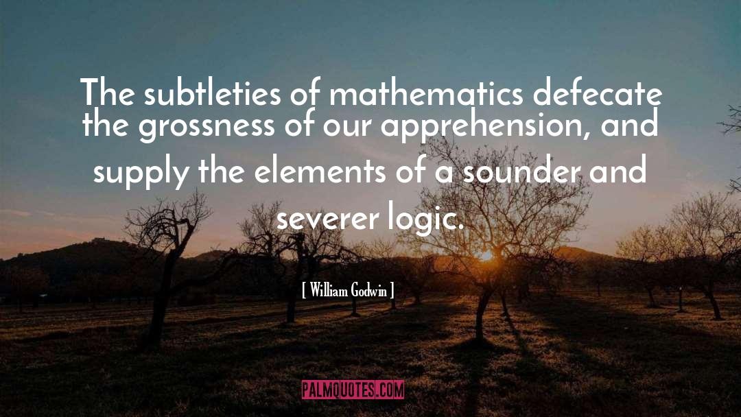 William Godwin Quotes: The subtleties of mathematics defecate