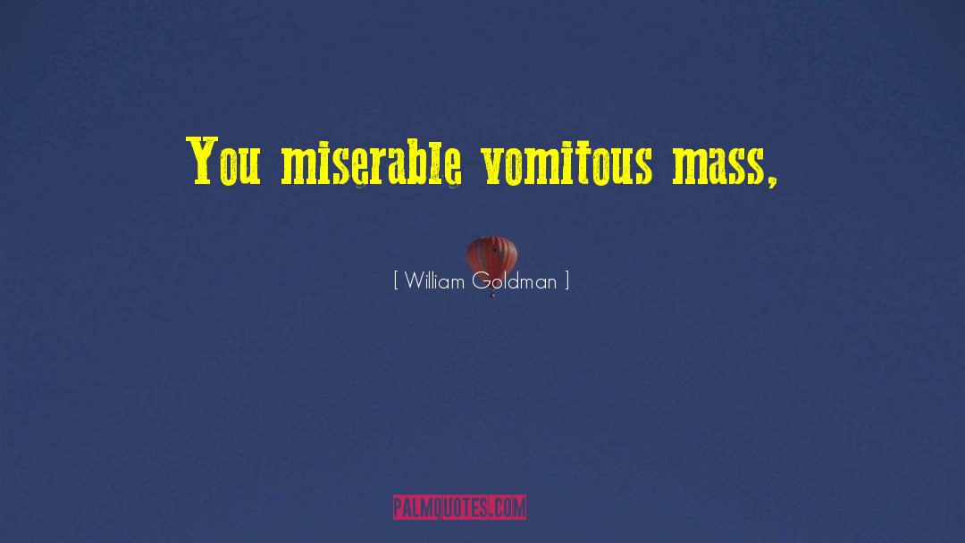 William Goldman Quotes: You miserable vomitous mass,