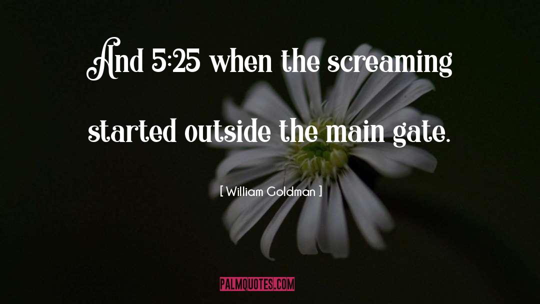 William Goldman Quotes: And 5:25 when the screaming