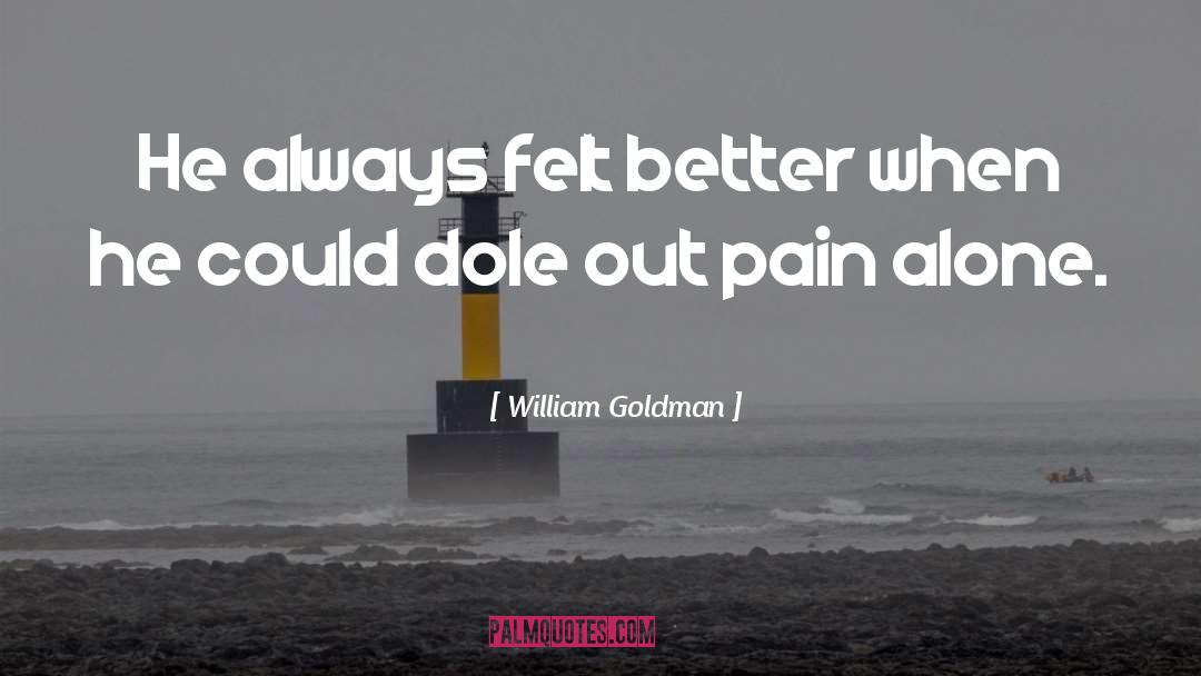 William Goldman Quotes: He always felt better when