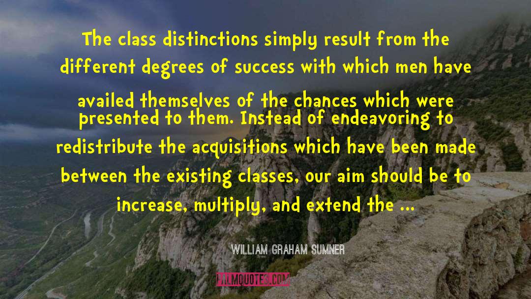 William Graham Sumner Quotes: The class distinctions simply result