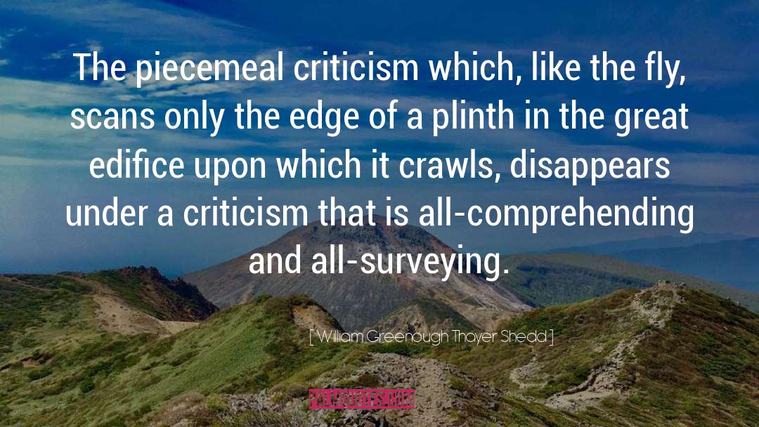 William Greenough Thayer Shedd Quotes: The piecemeal criticism which, like