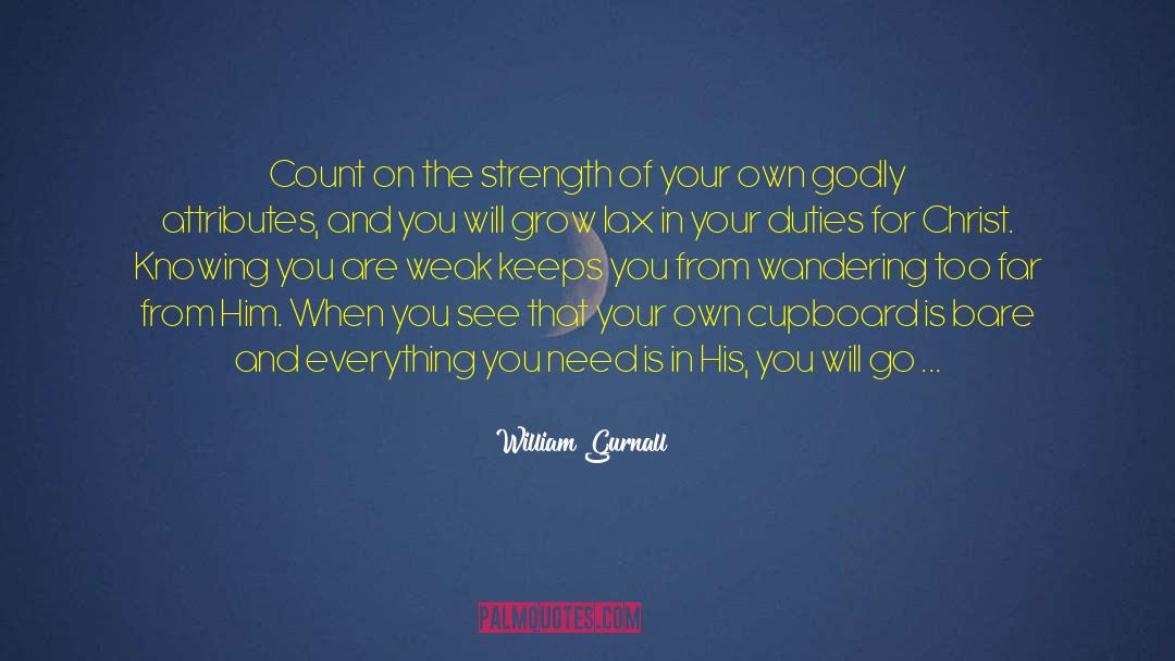 William Gurnall Quotes: Count on the strength of