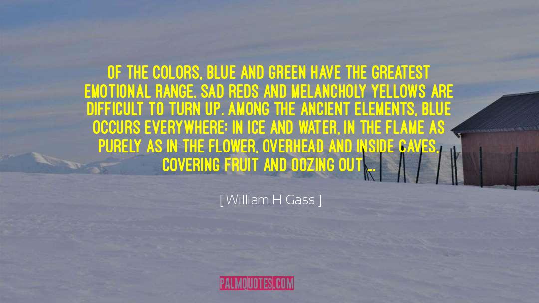 William H Gass Quotes: Of the colors, blue and