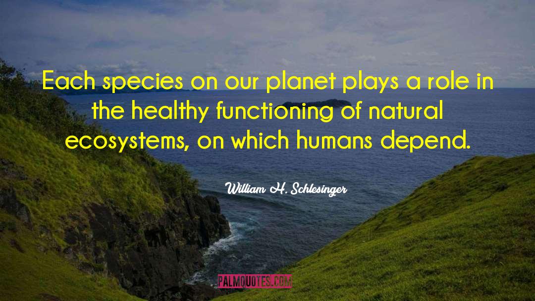 William H. Schlesinger Quotes: Each species on our planet