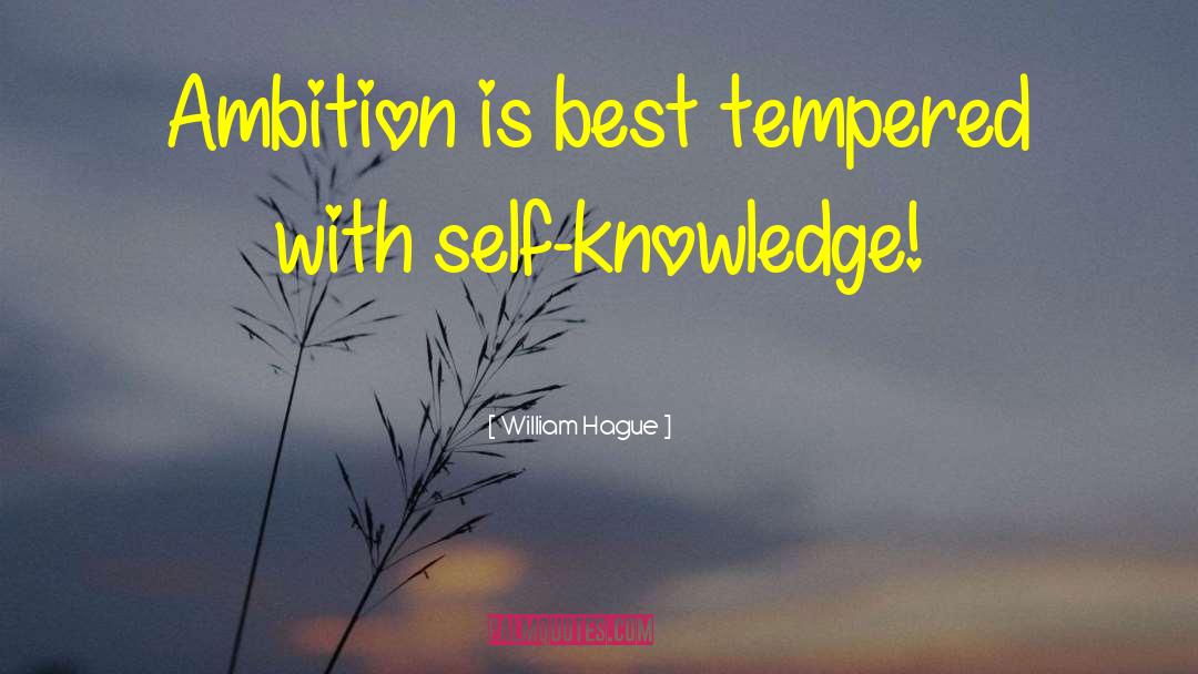 William Hague Quotes: Ambition is best tempered with