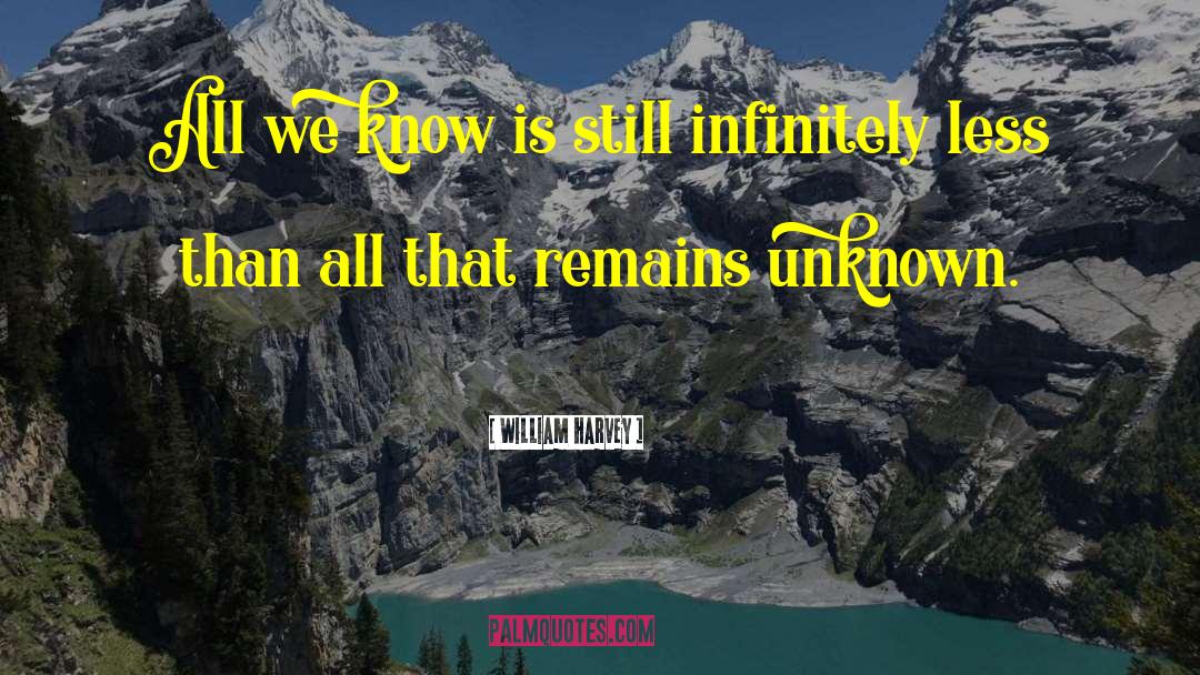 William Harvey Quotes: All we know is still