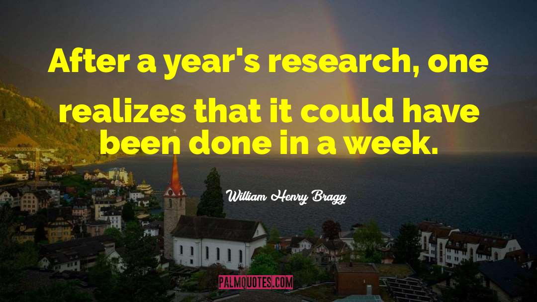 William Henry Bragg Quotes: After a year's research, one