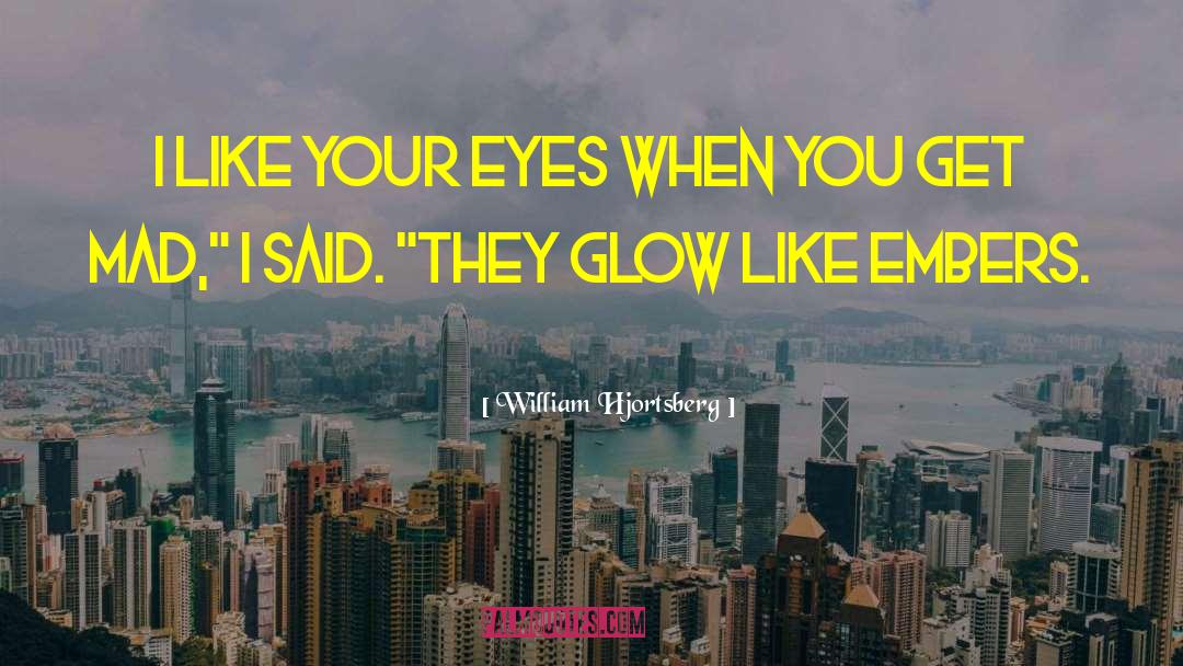 William Hjortsberg Quotes: I like your eyes when