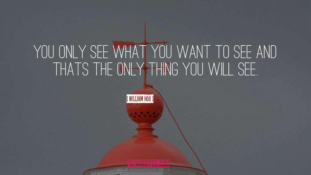 William Hoo Quotes: You only see what you