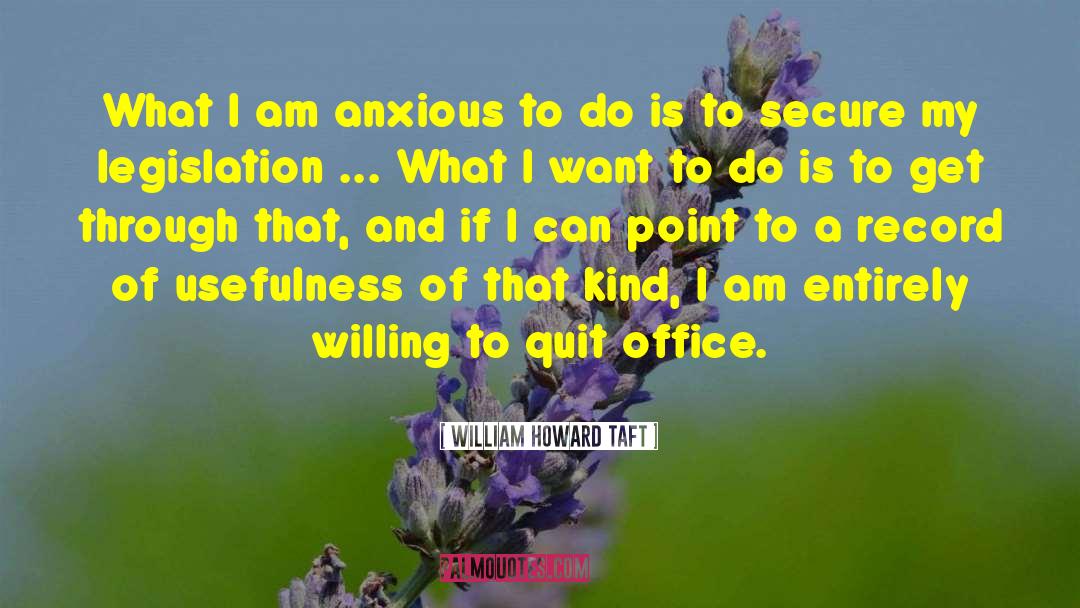 William Howard Taft Quotes: What I am anxious to