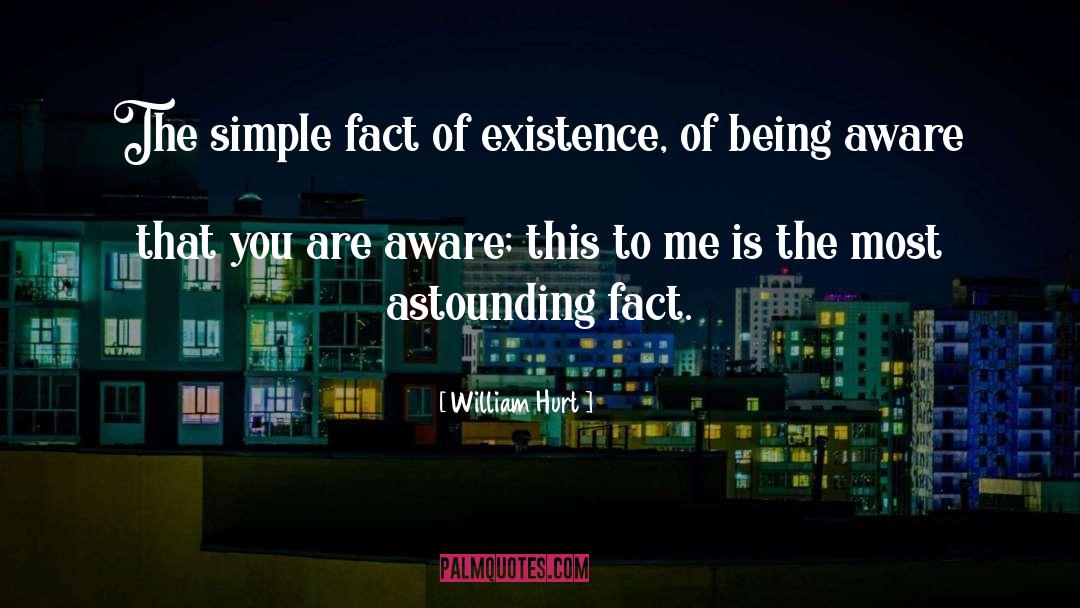 William Hurt Quotes: The simple fact of existence,