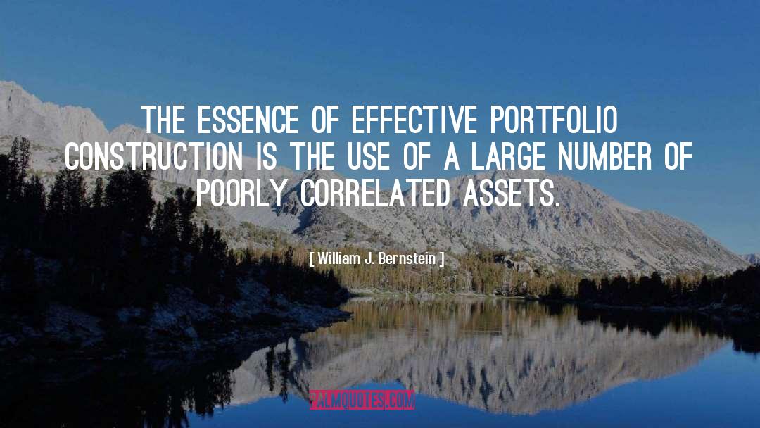 William J. Bernstein Quotes: The essence of effective portfolio