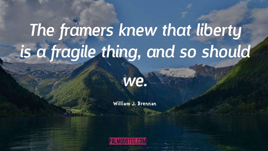 William J. Brennan Quotes: The framers knew that liberty