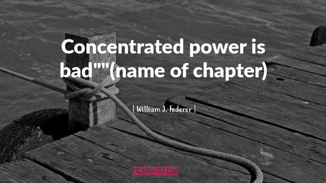 William J. Federer Quotes: Concentrated power is bad