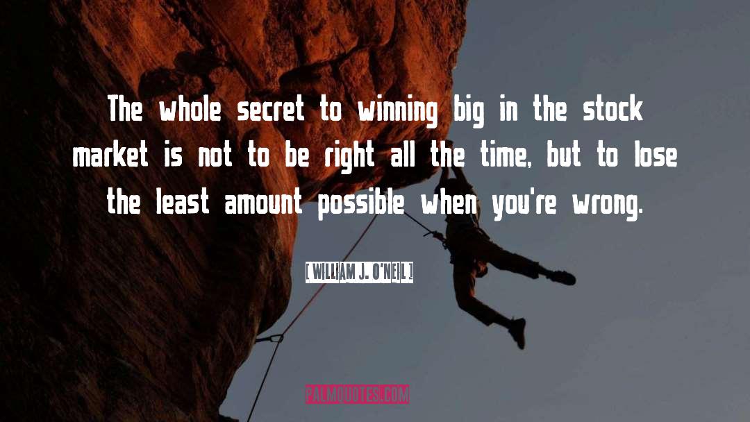 William J. O'Neil Quotes: The whole secret to winning