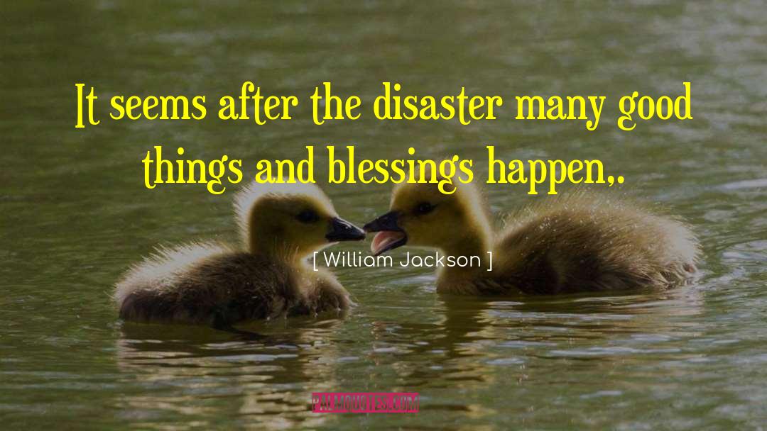 William Jackson Quotes: It seems after the disaster