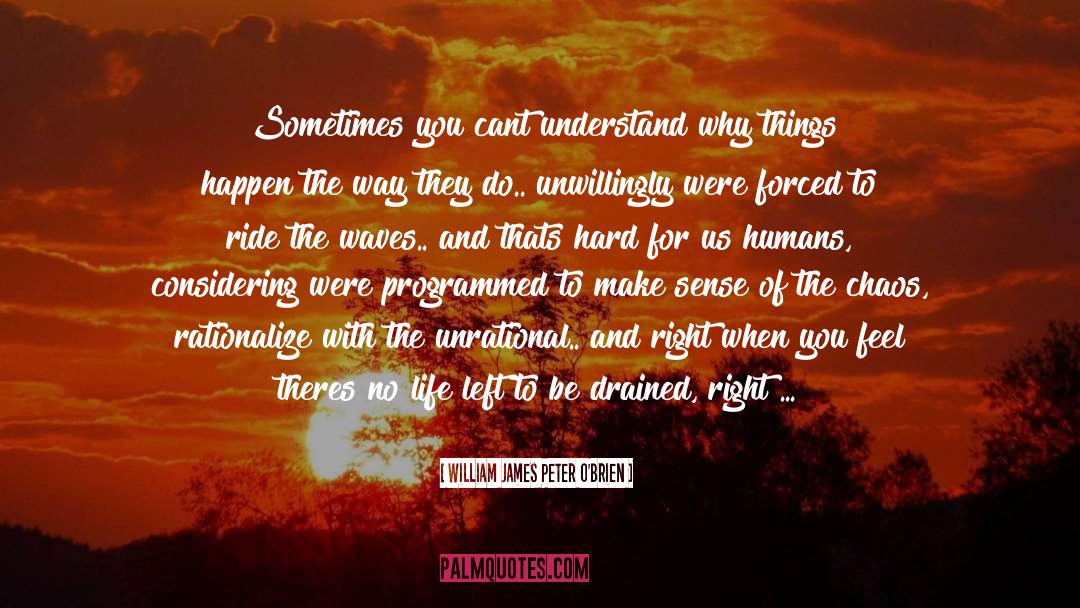 William James Peter O'Brien Quotes: Sometimes you cant understand why