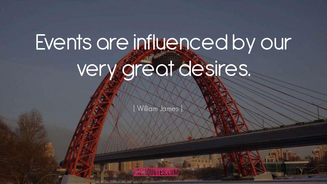 William James Quotes: Events are influenced by our