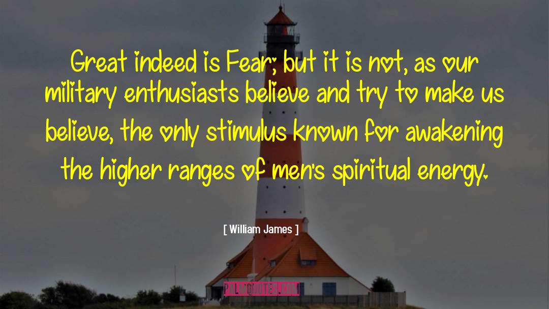 William James Quotes: Great indeed is Fear; but