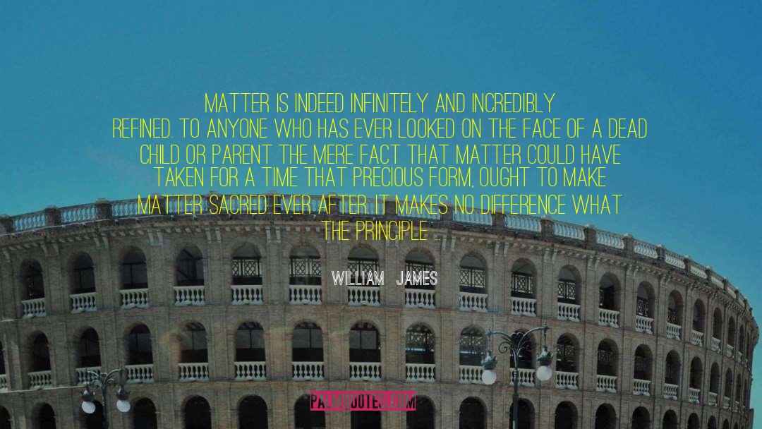 William James Quotes: Matter is indeed infinitely and