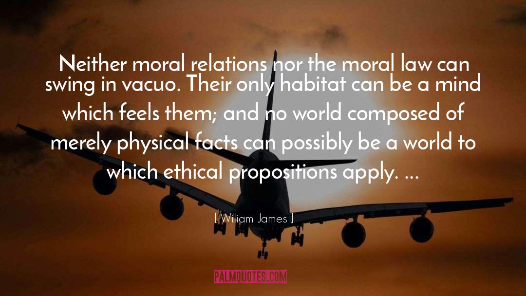 William James Quotes: Neither moral relations nor the