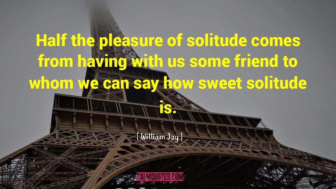 William Jay Quotes: Half the pleasure of solitude