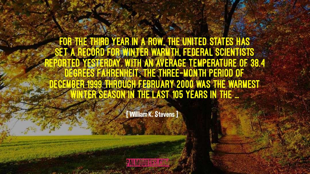 William K. Stevens Quotes: For the third year in