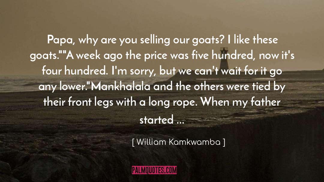 William Kamkwamba Quotes: Papa, why are you selling