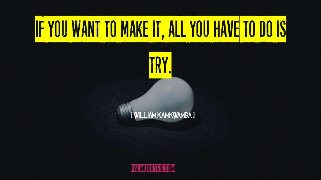 William Kamkwamba Quotes: If you want to make