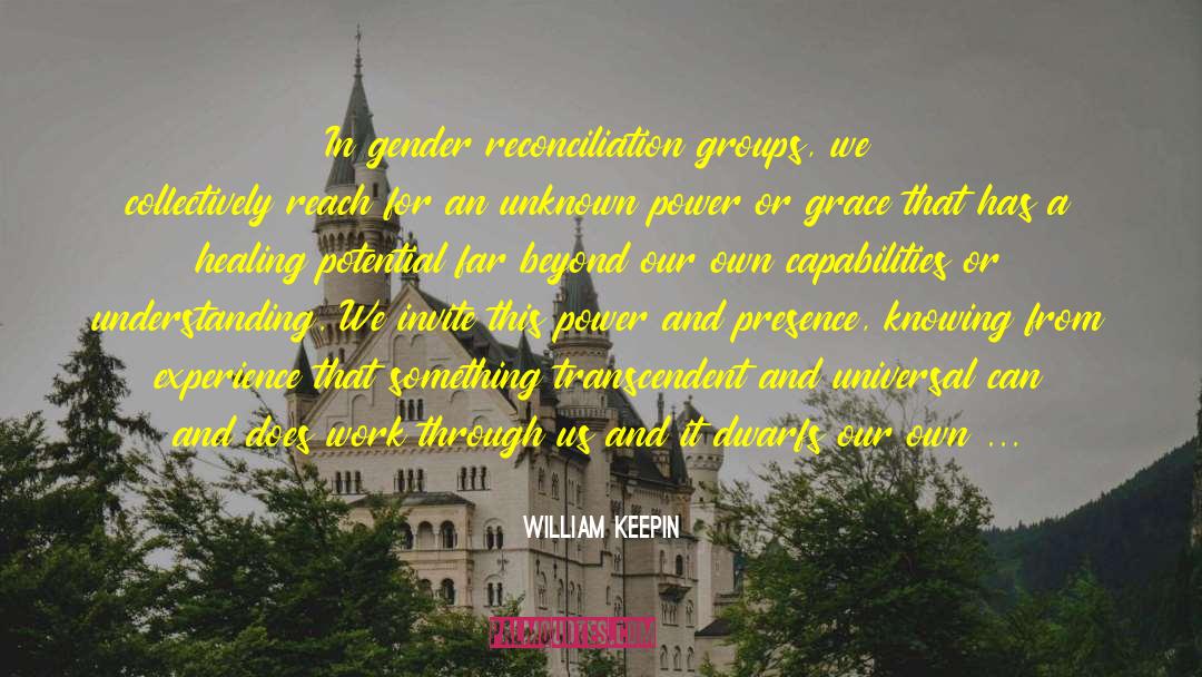 William Keepin Quotes: In gender reconciliation groups, we