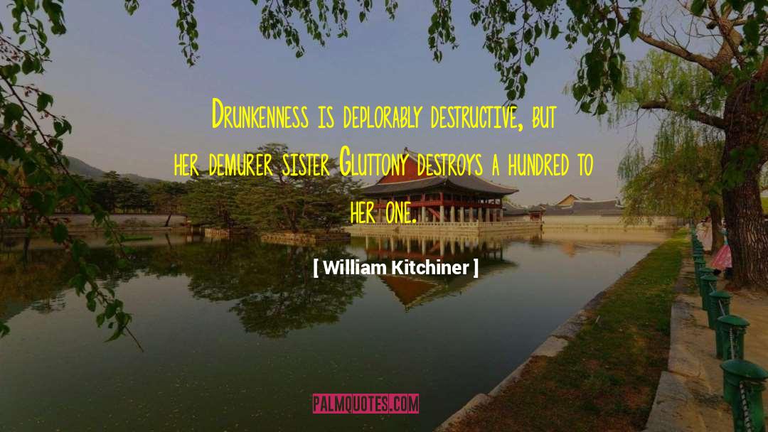 William Kitchiner Quotes: Drunkenness is deplorably destructive, but