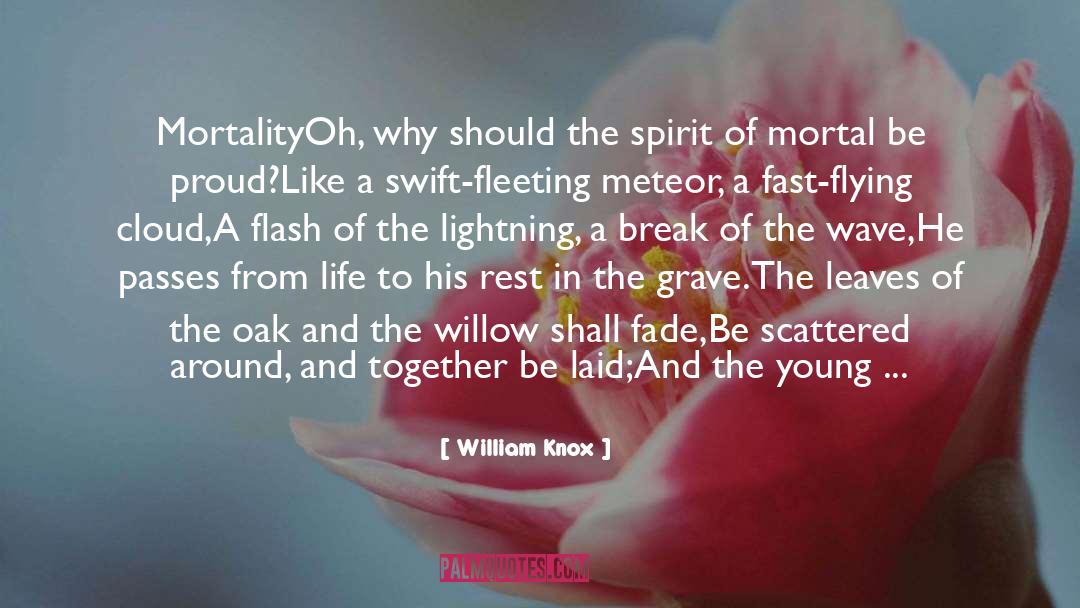 William Knox Quotes: Mortality<br>Oh, why should the spirit