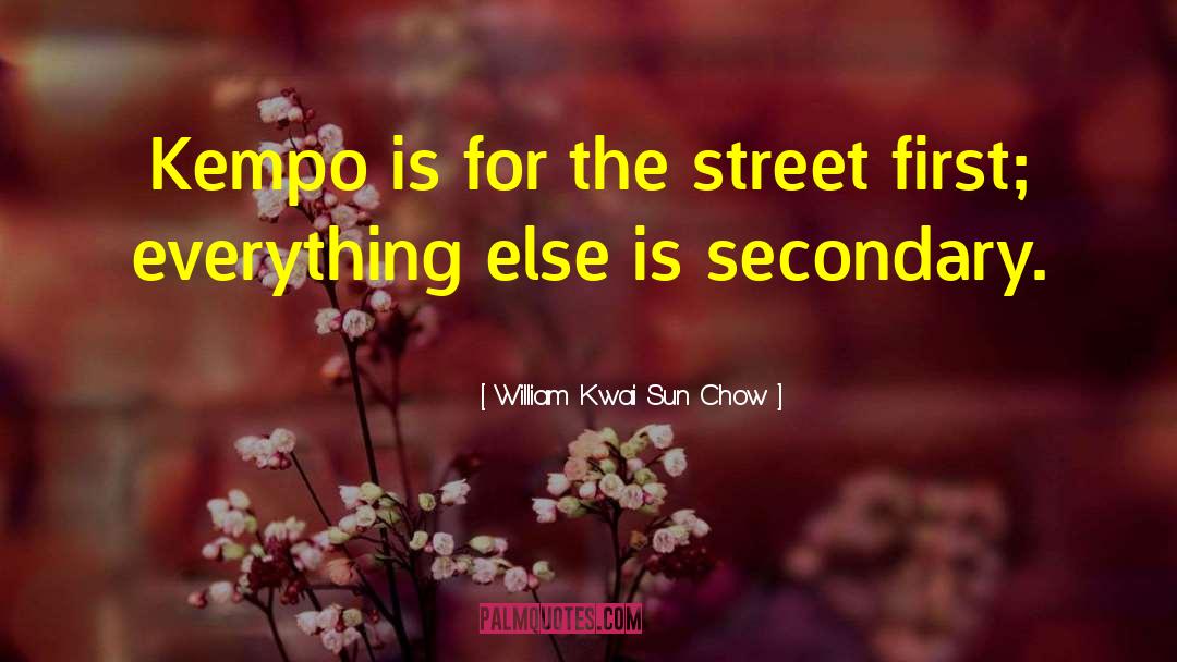 William Kwai Sun Chow Quotes: Kempo is for the street