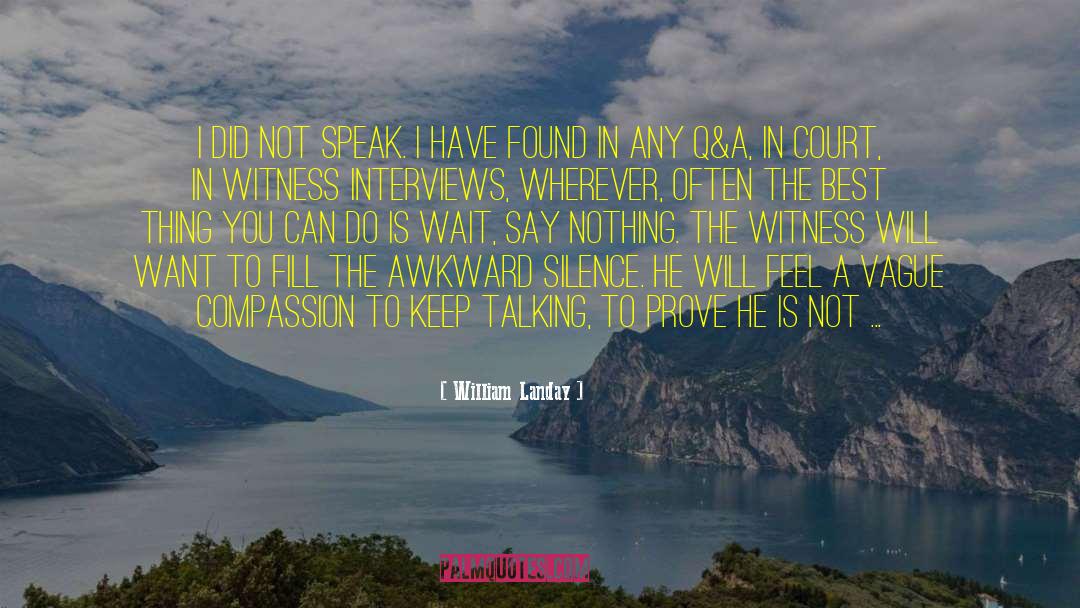 William Landay Quotes: I did not speak. I
