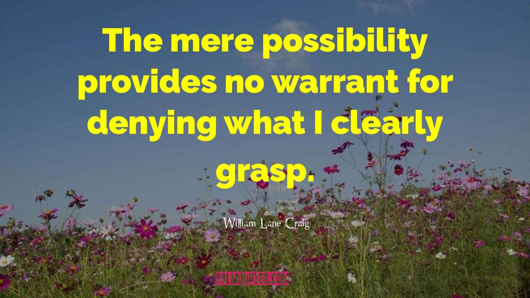 William Lane Craig Quotes: The mere possibility provides no