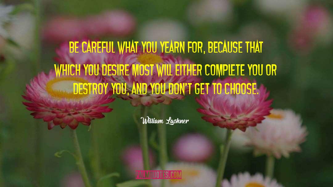 William Lashner Quotes: Be careful what you yearn