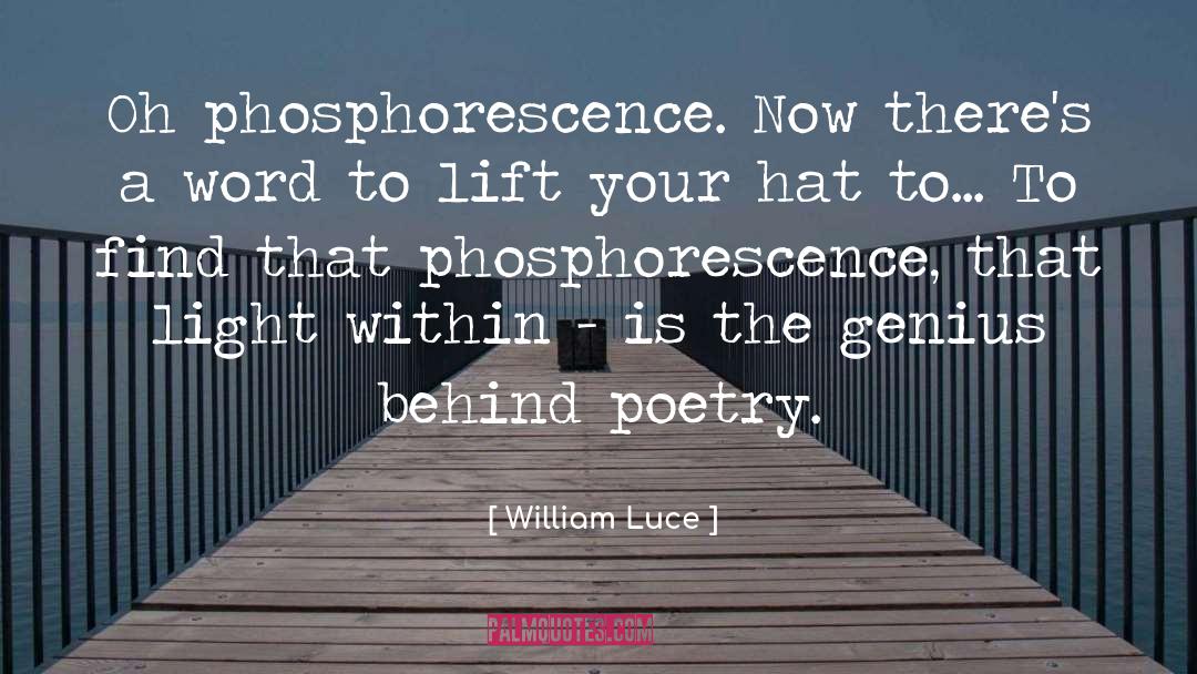 William Luce Quotes: Oh phosphorescence. Now there's a
