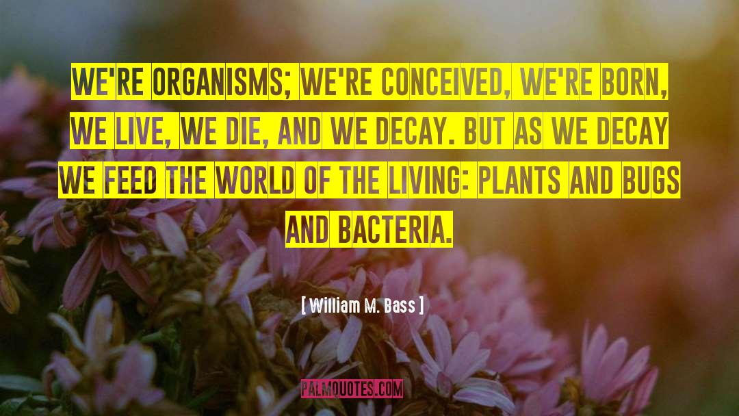 William M. Bass Quotes: We're organisms; we're conceived, we're