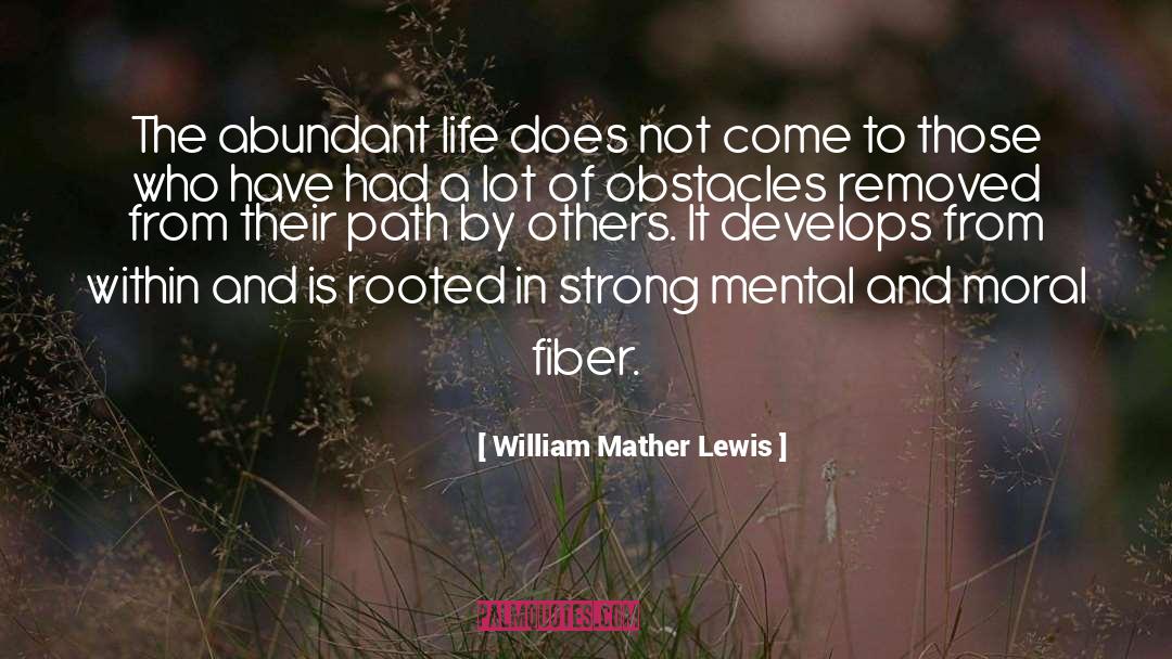 William Mather Lewis Quotes: The abundant life does not