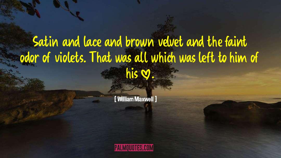 William Maxwell Quotes: Satin and lace and brown