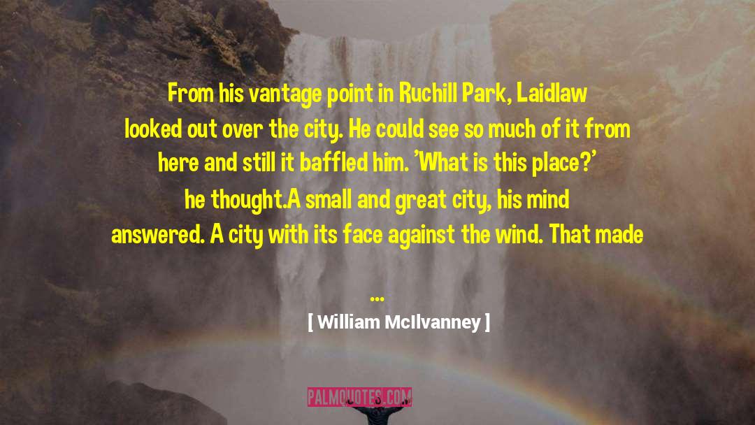 William McIlvanney Quotes: From his vantage point in