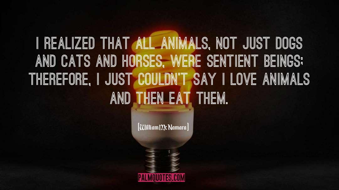 William McNamara Quotes: I realized that all animals,