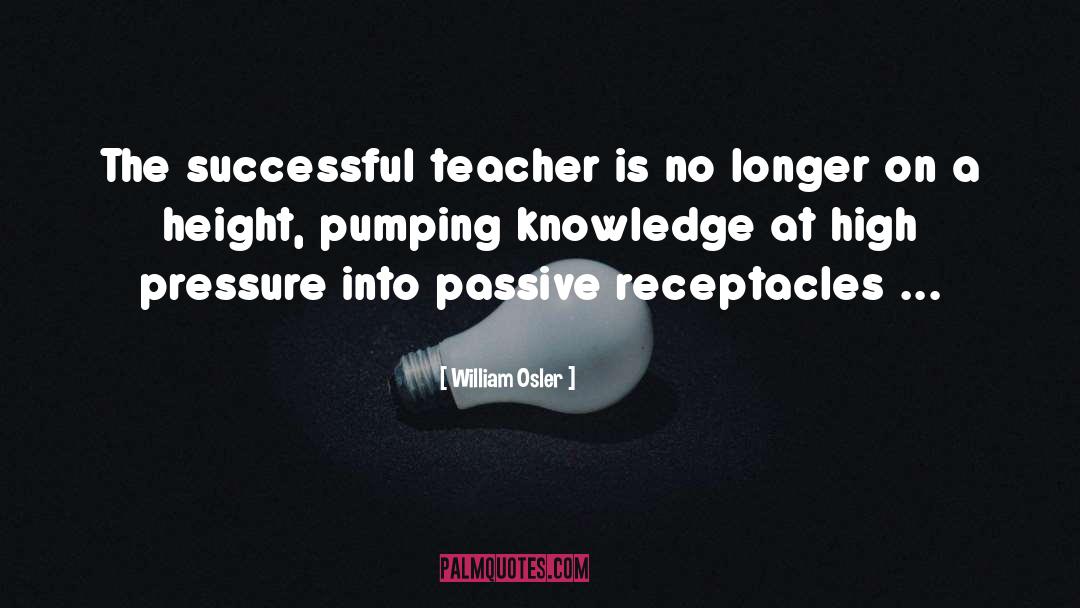William Osler Quotes: The successful teacher is no