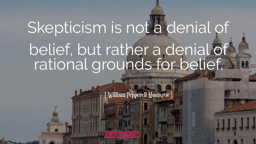 William Pepperell Montague Quotes: Skepticism is not a denial