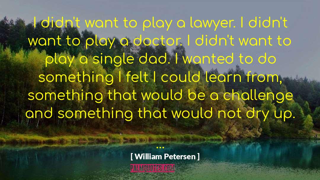 William Petersen Quotes: I didn't want to play