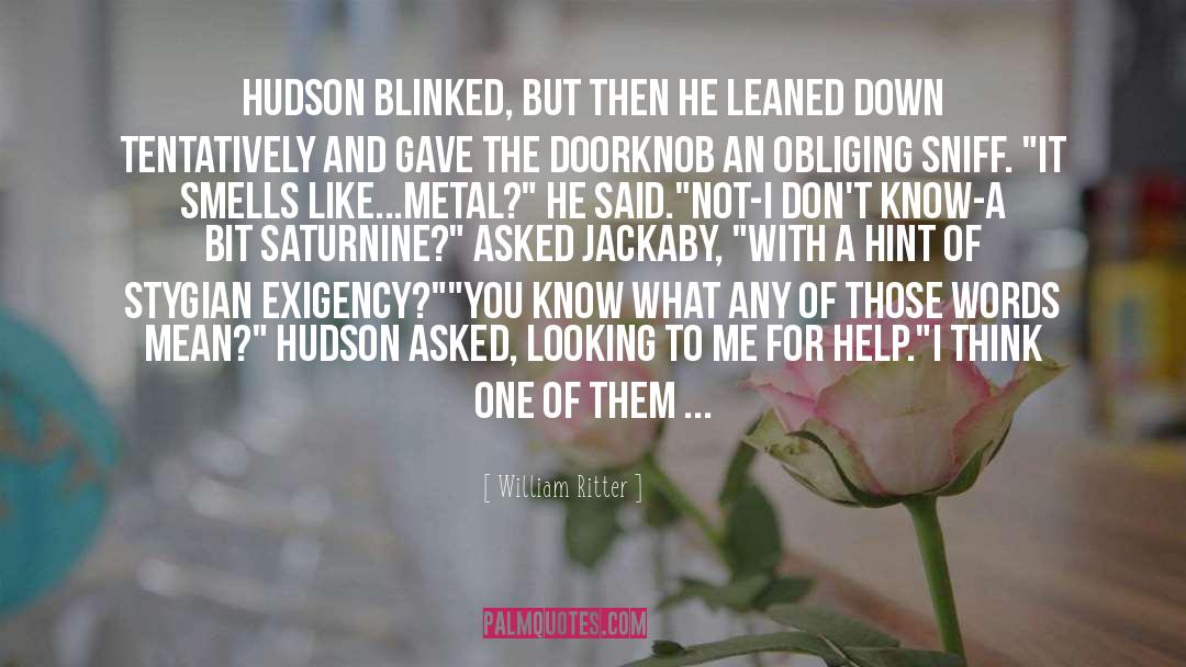 William Ritter Quotes: Hudson blinked, but then he