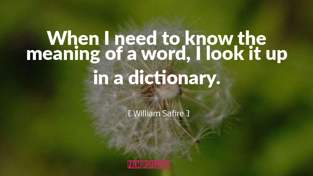 William Safire Quotes: When I need to know
